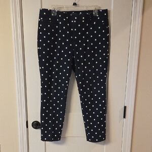 Banana Republic Navy and White Polka Dot Pants